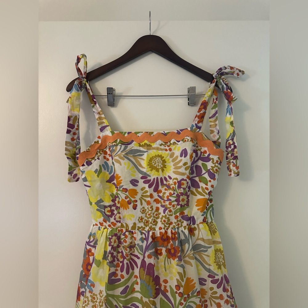FATE Twill Tie Shoulder Floral Maxi Dress Womens Size Small - Picture 4 of 6
